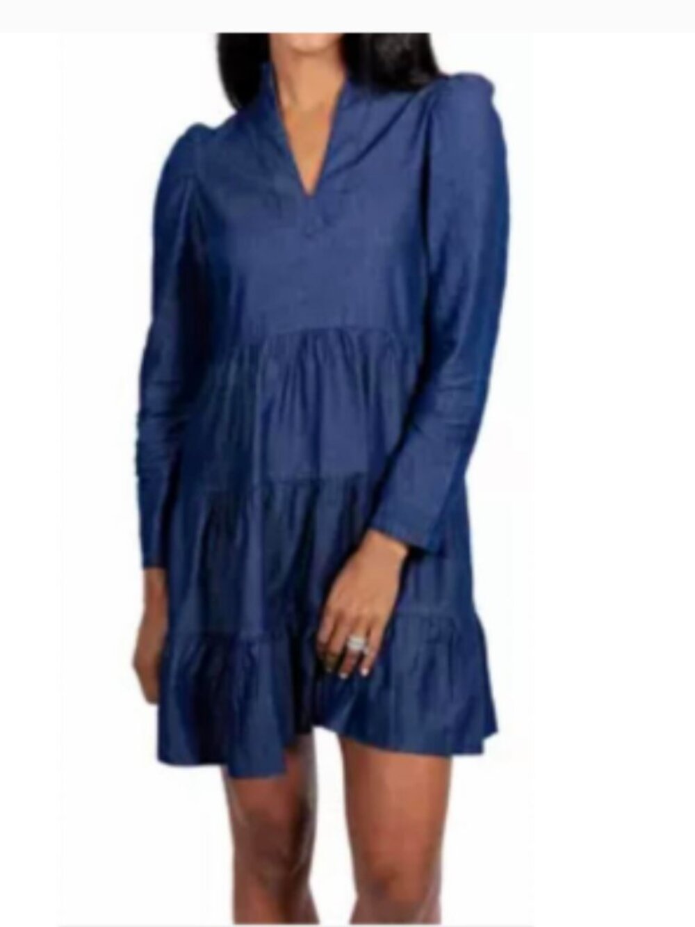 Sail to Sable Long Sleeved Tunic Dress Dark Blue Indigo sz xs